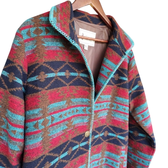 Outback Trading Co. Aztec Colorful Patterned Jacket Blazer - Picture 2 of 7